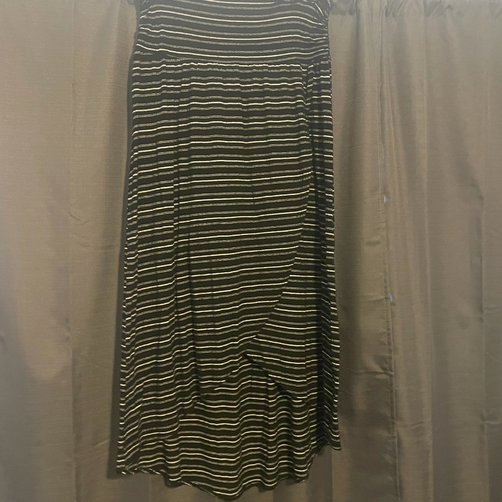Alyx Black with White Stripes High-Low Skirt. Size XL.